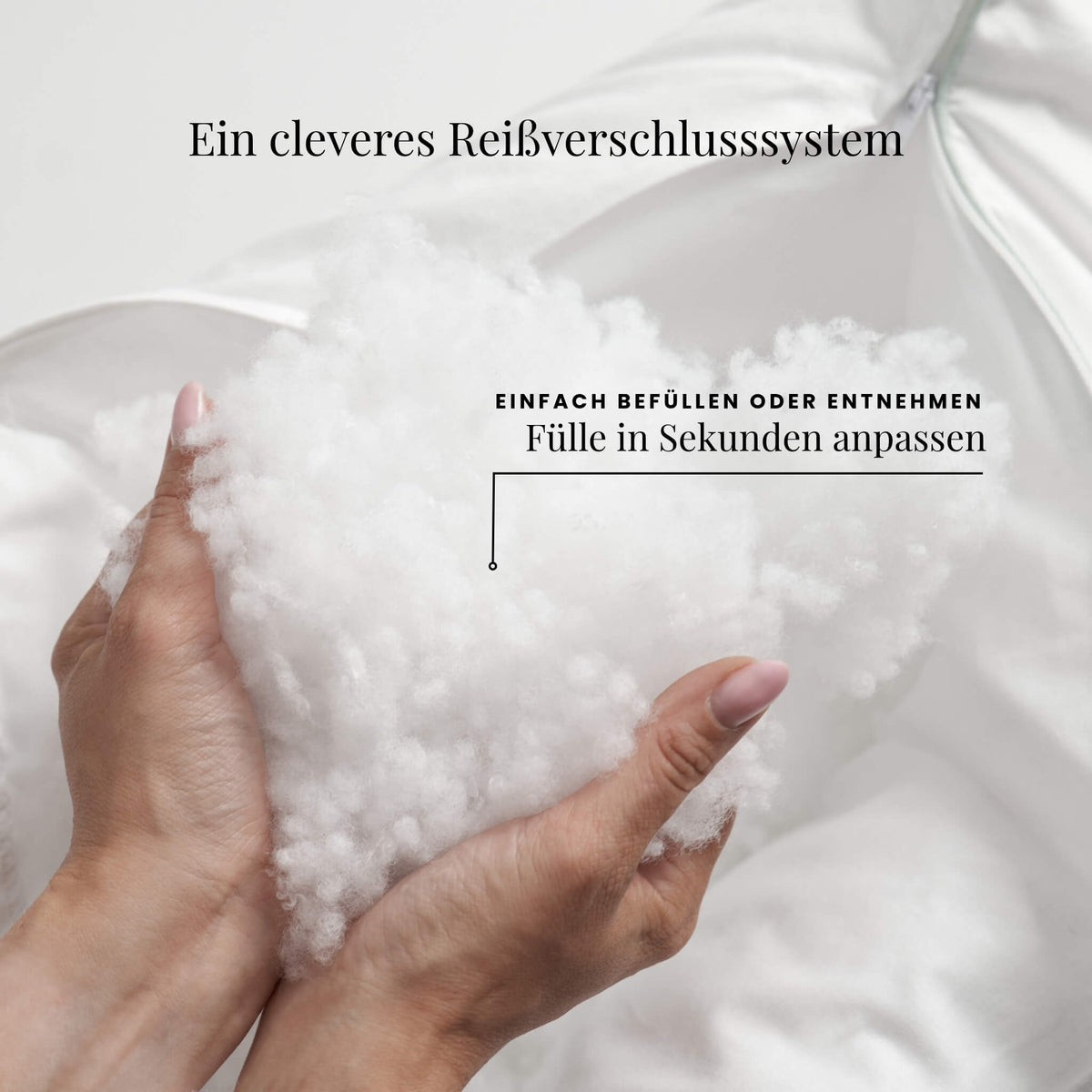 Verstellbares Kissen inkl. zusätzlicher Füllung