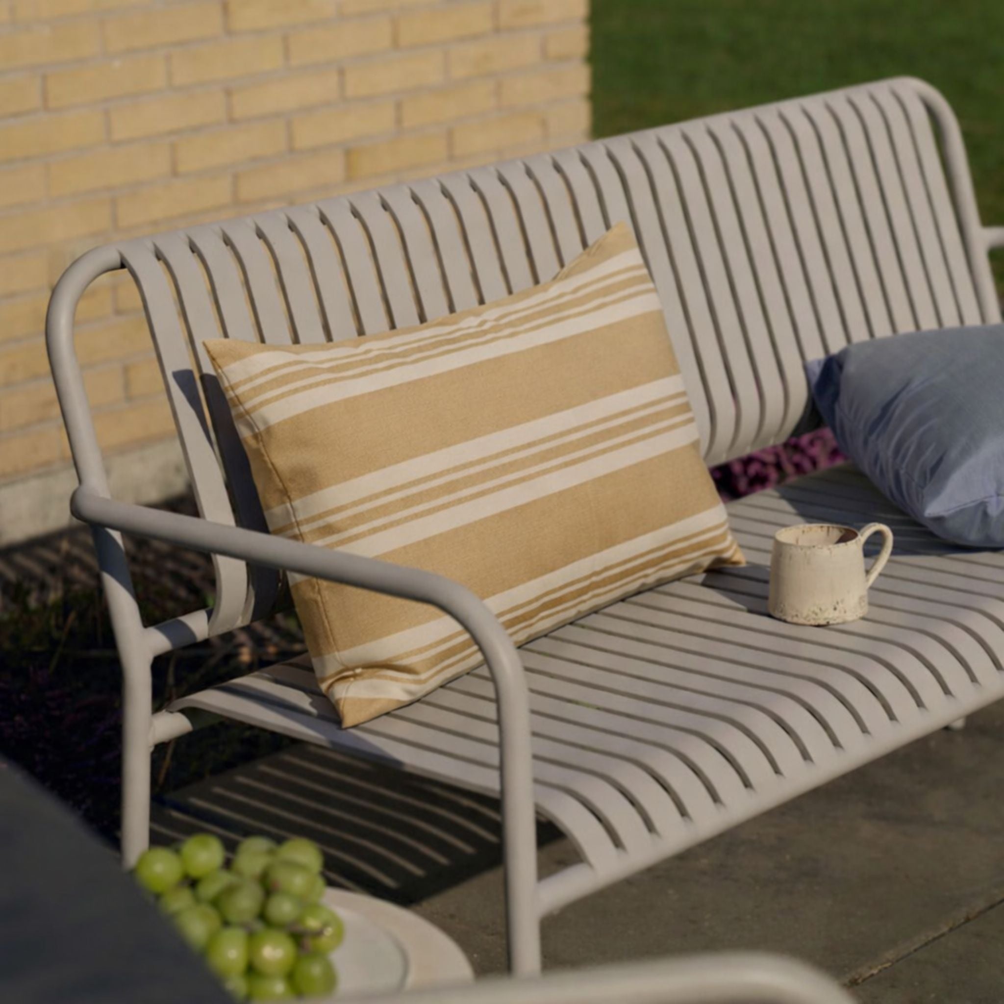 Outdoor-Kissen 40x60 - Beige gestreift