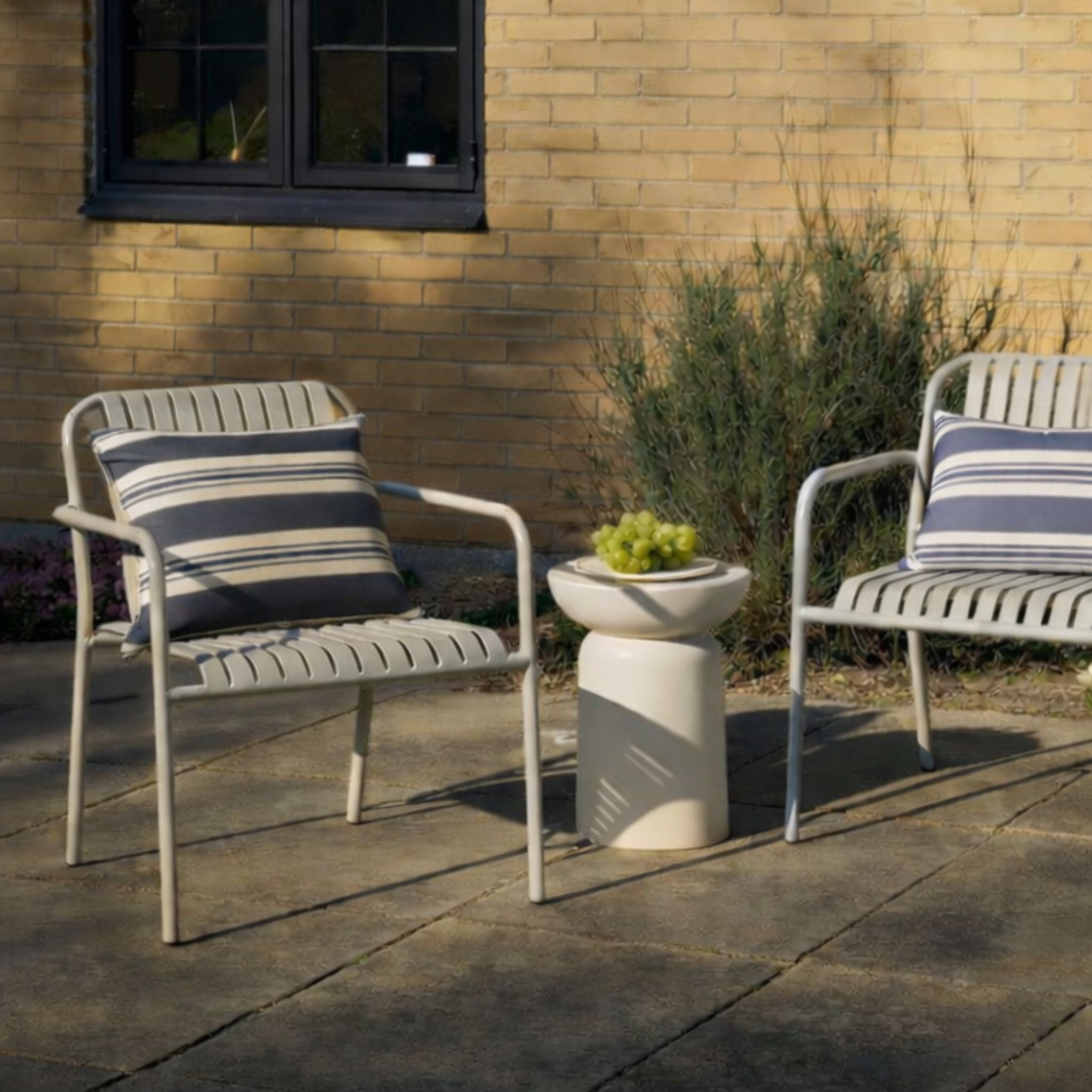 Outdoor-Kissen 40x60 - Navy gestreift