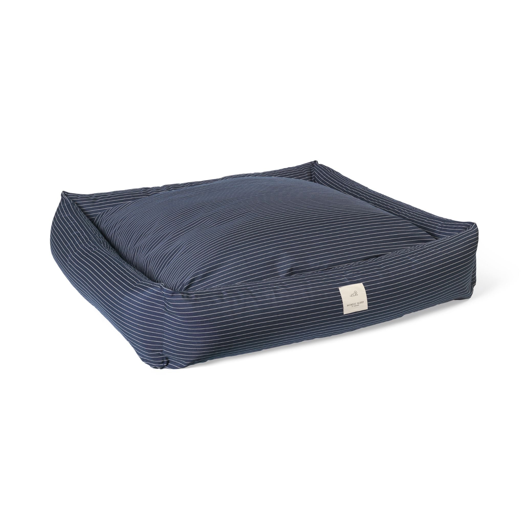 Hundebett Navy pinstripe Medium