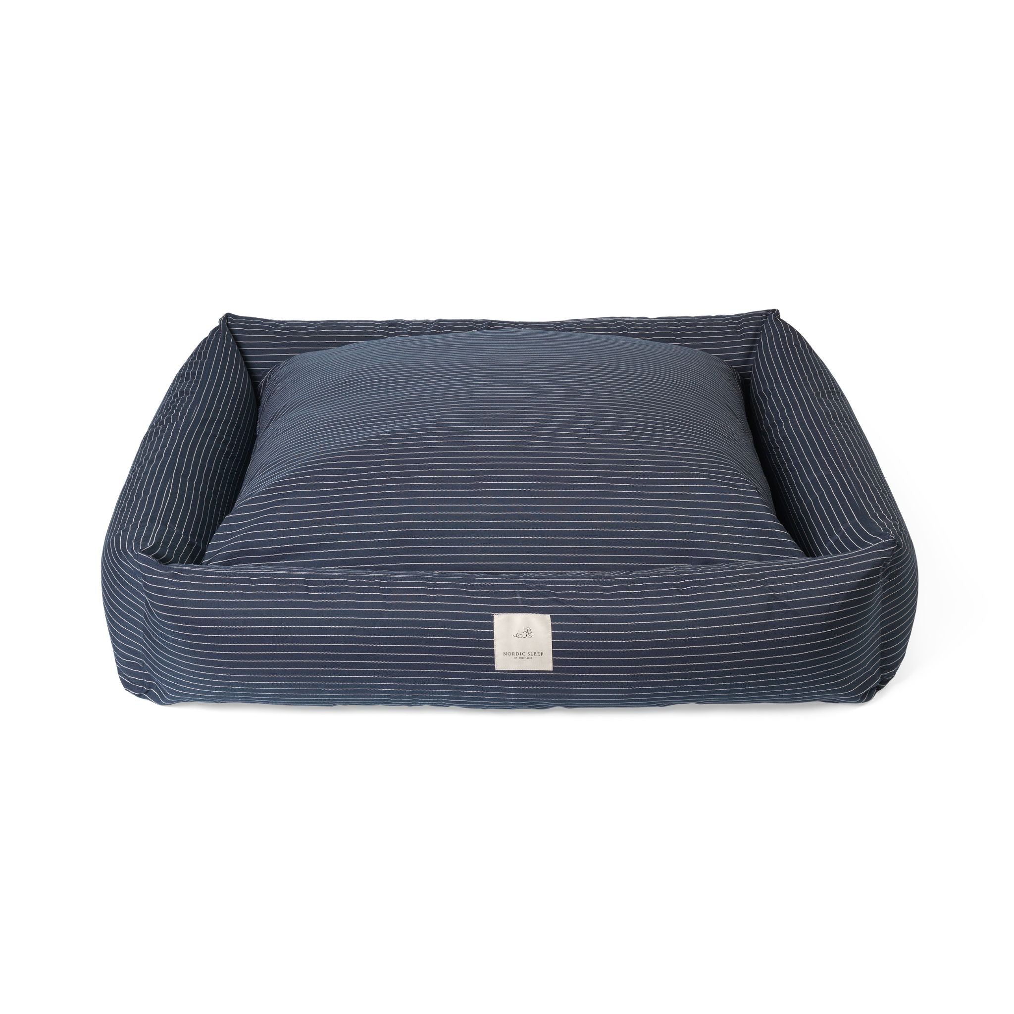 Hundebett Navy pinstripe Medium