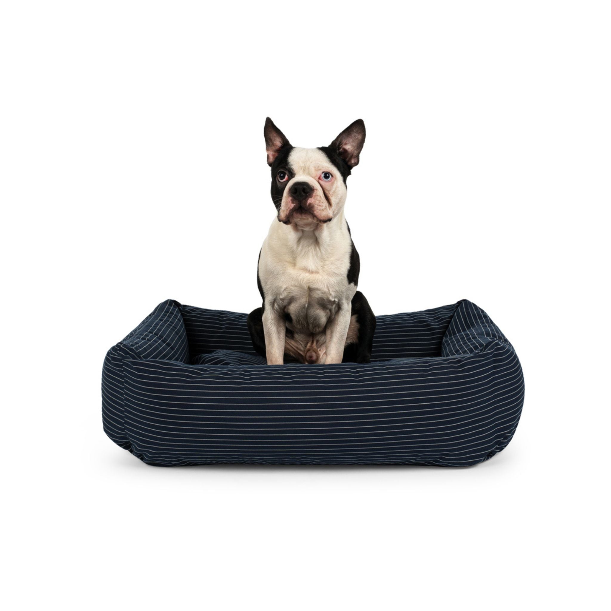 Hundebett Navy pinstripe Small
