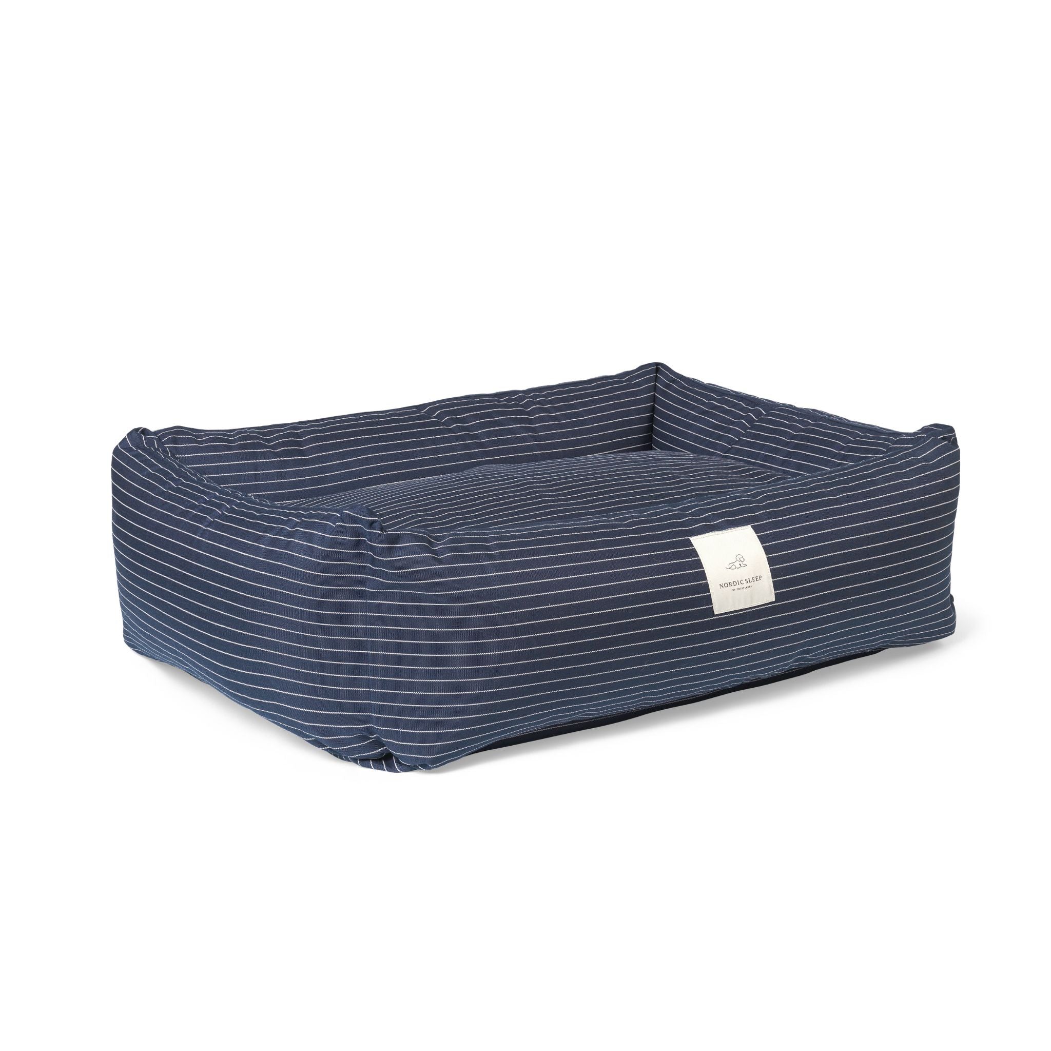 Hundebett Navy pinstripe Small