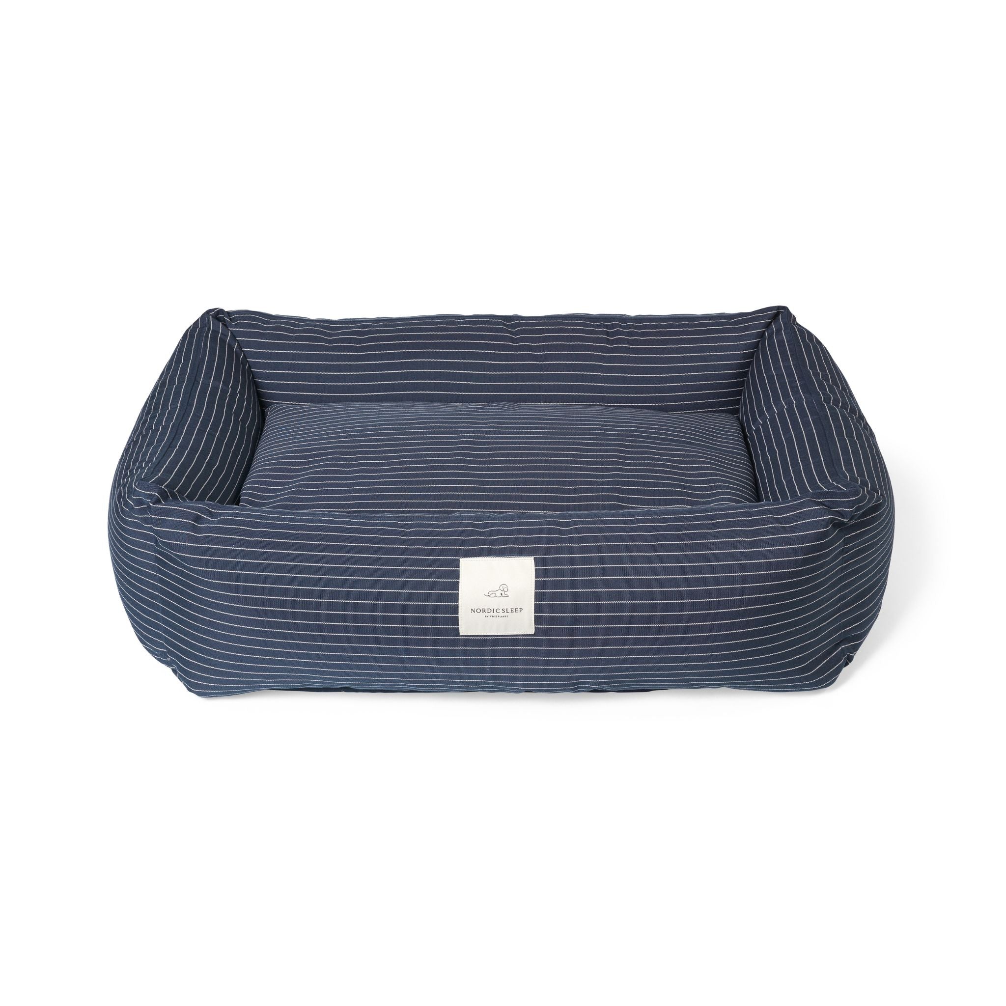Hundebett Navy pinstripe Small