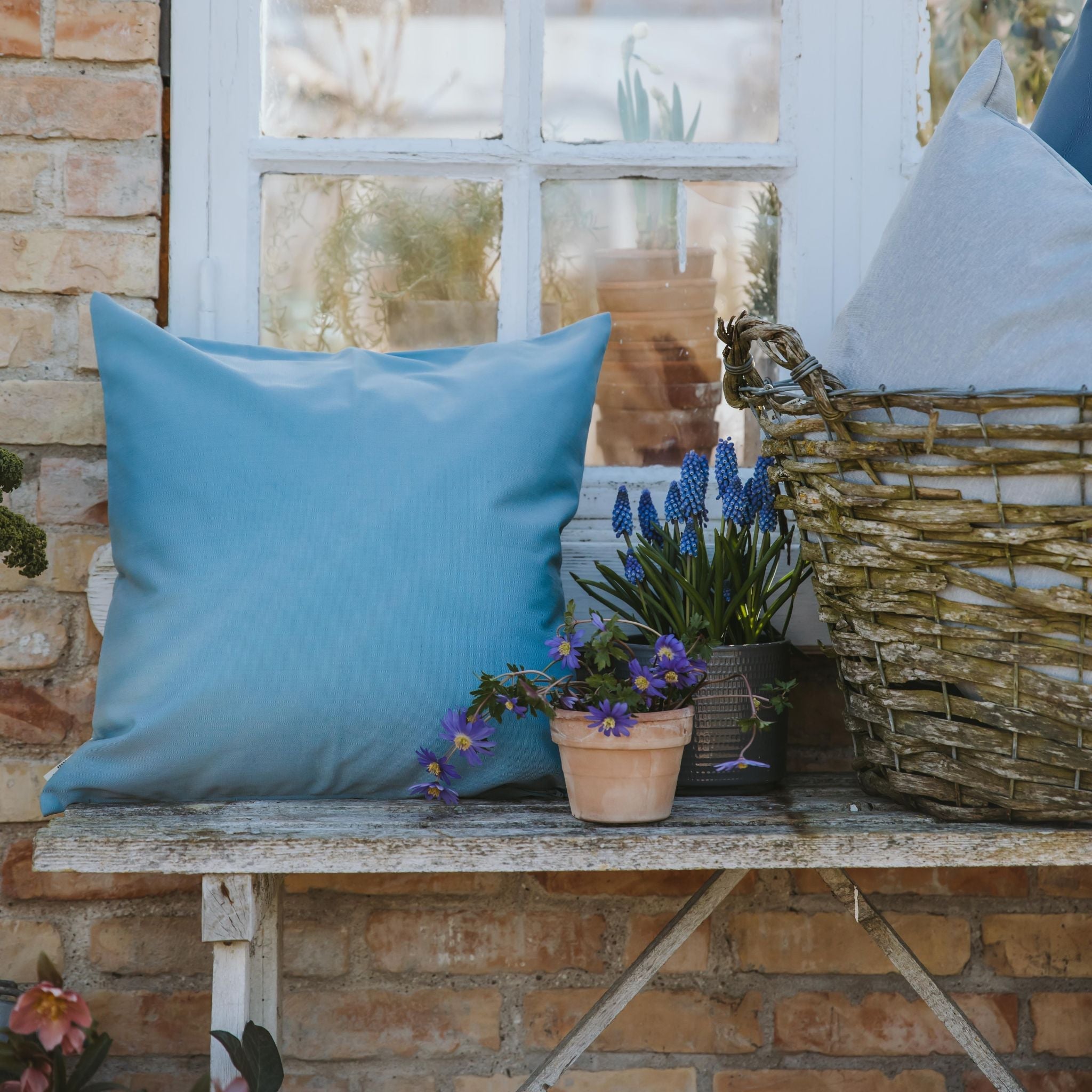 Outdoor-Kissen 50x50 - Hellblau