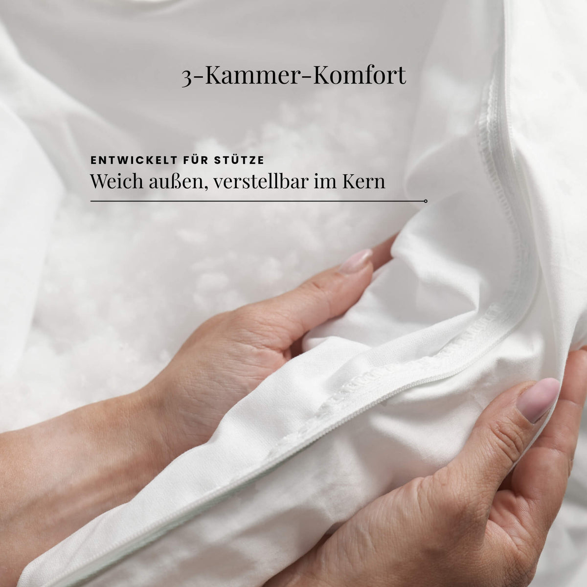 Verstellbares Kissen inkl. zusätzlicher Füllung