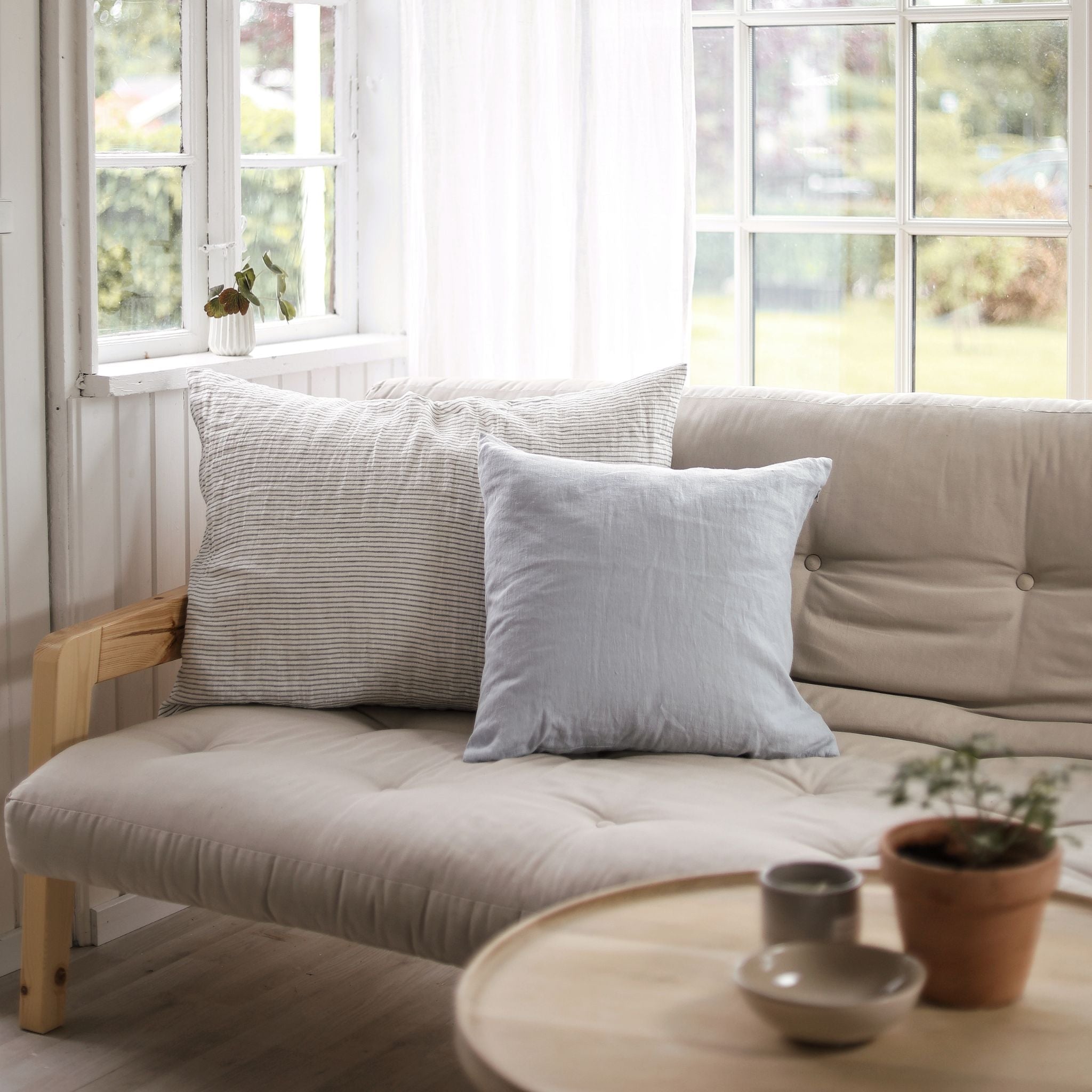 Dekokissen aus Leinen - Sky